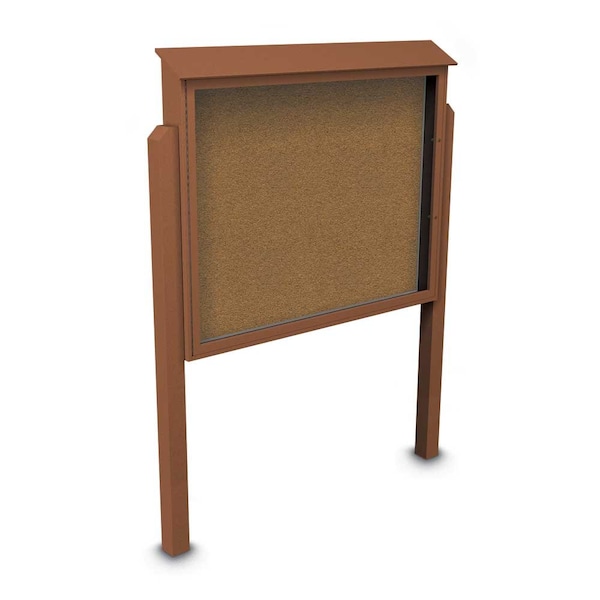 Sliding Door Indoor Enclosed Corkboard, 4, UV9025ACSH4824-BLACK-COBACC